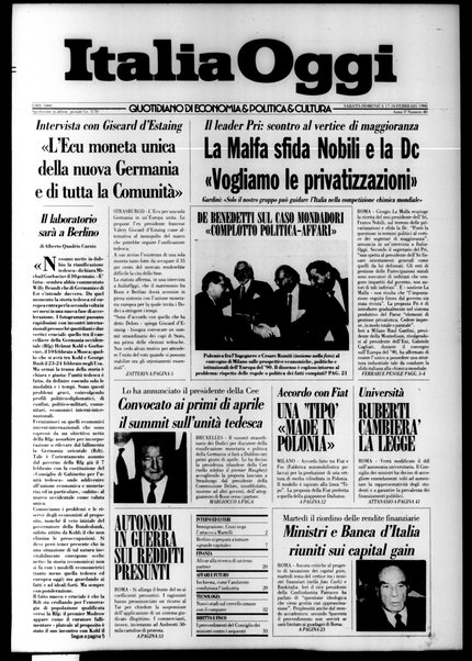 Italia oggi : quotidiano di economia finanza e politica